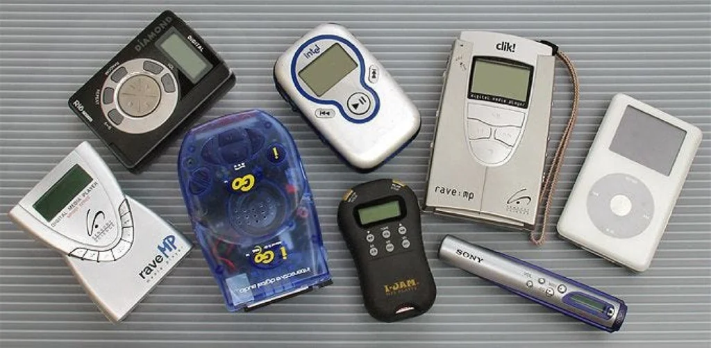 Collection of early MP3 players.