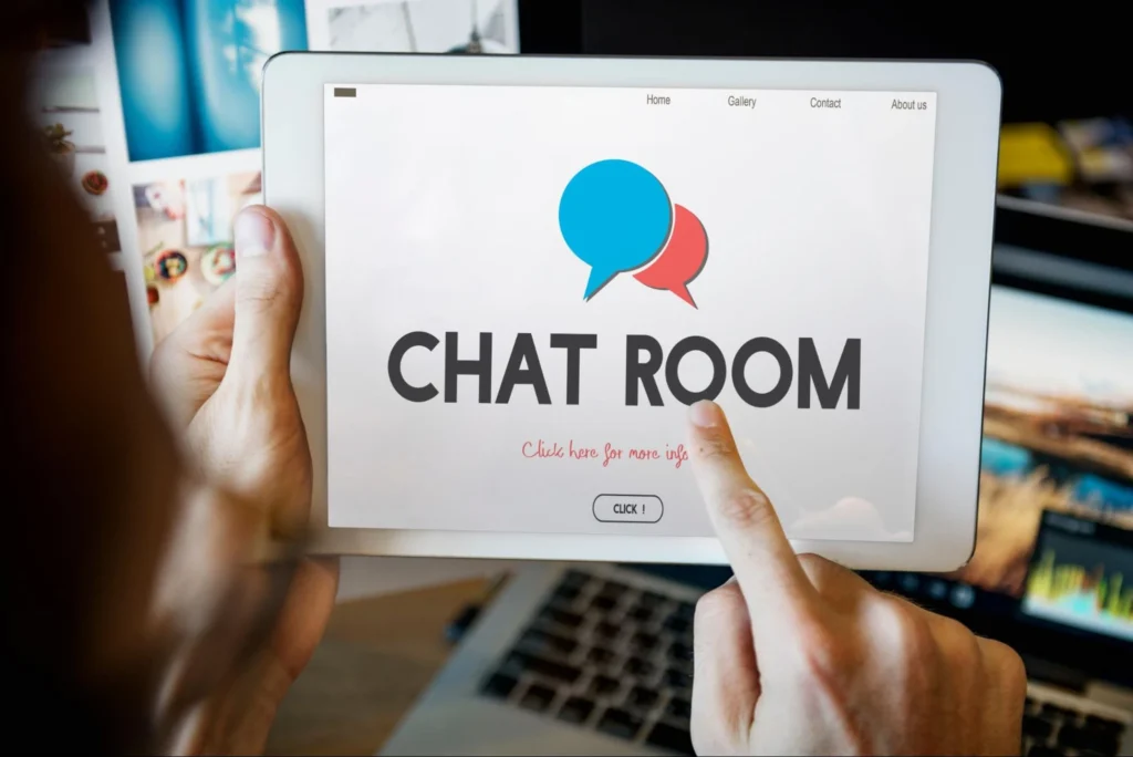Chat room on tablet