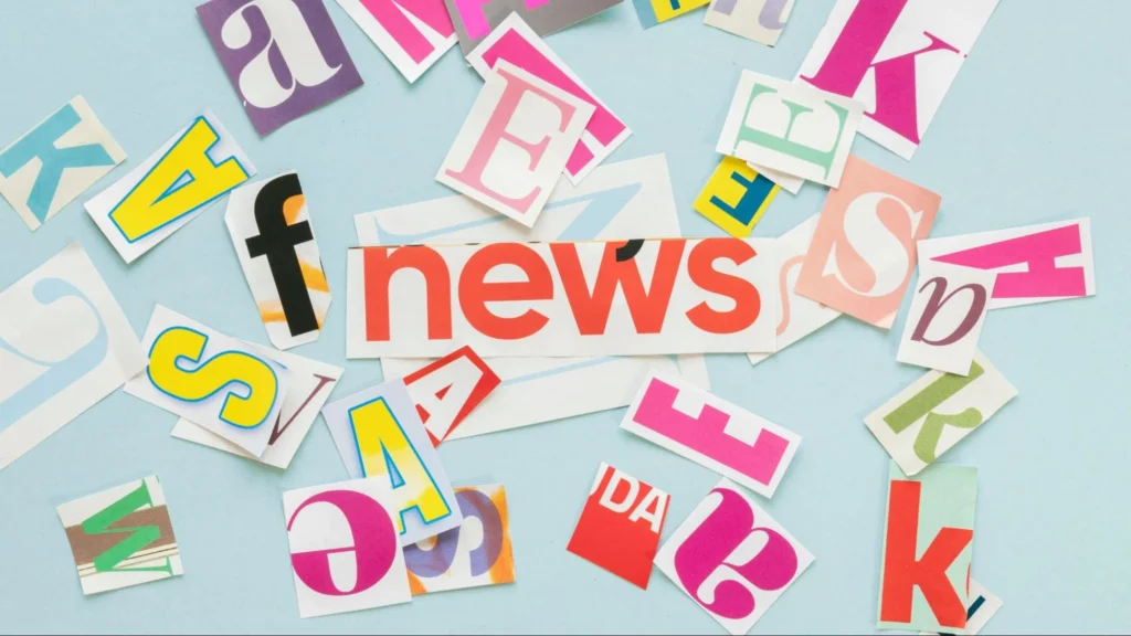 Colorful letters spelling news