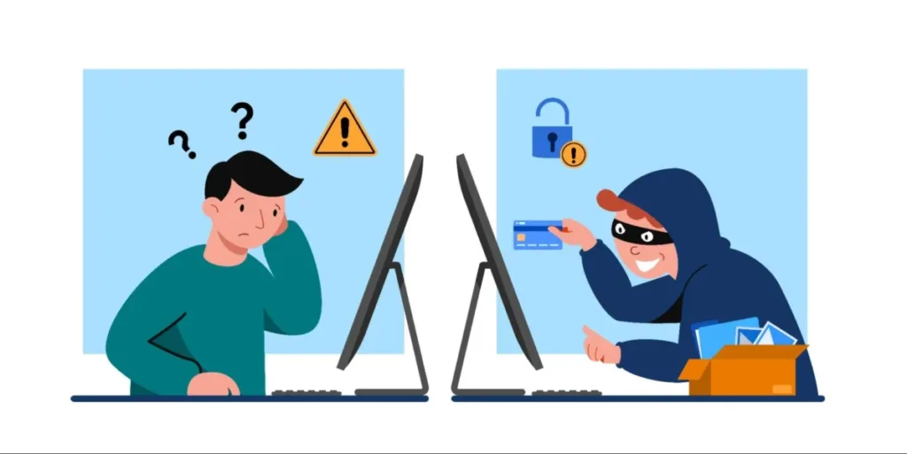 Online fraud and identity theft illustration